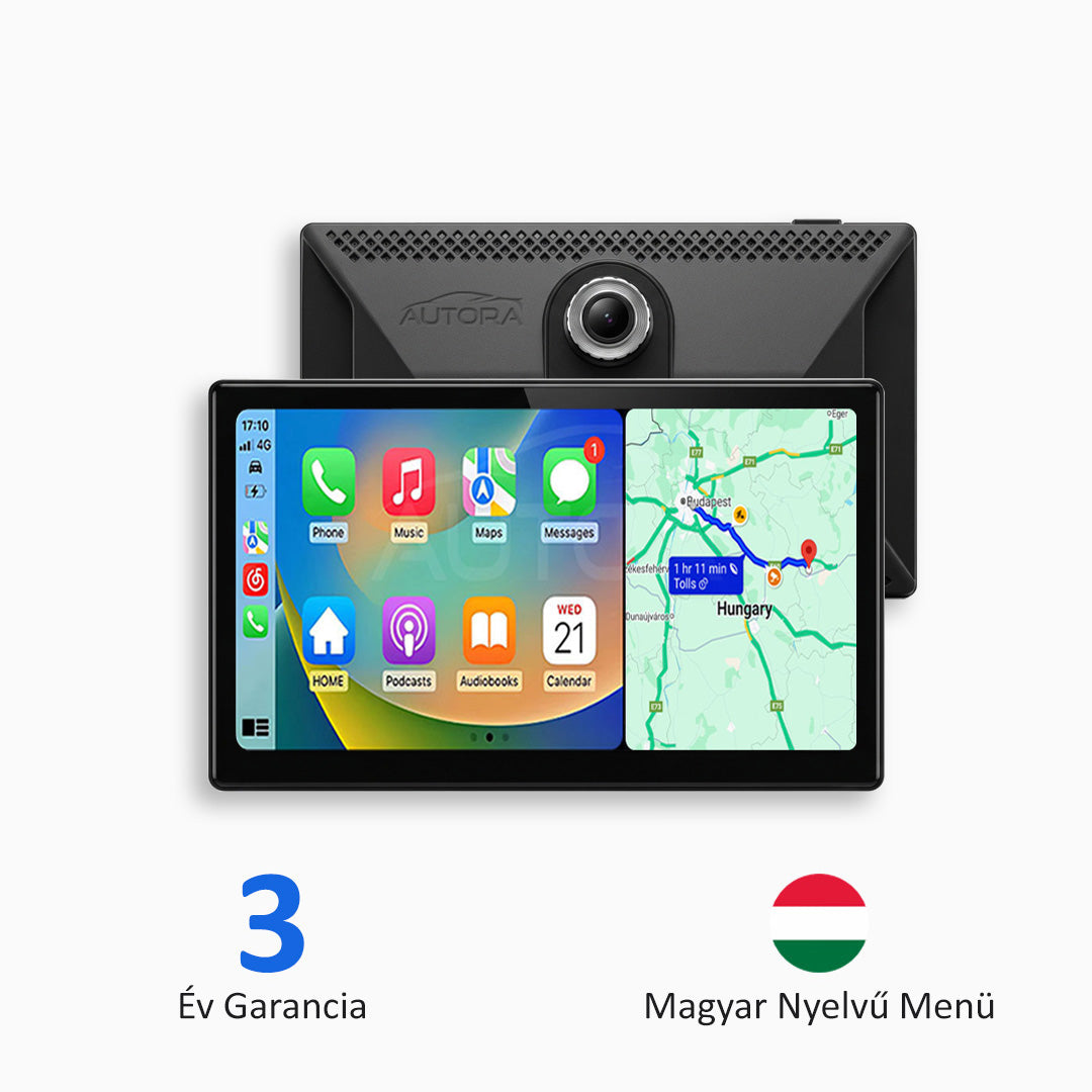Univerzális Autós Multimédia Rendszer Apple CarPlay, Android Auto és Menetkamera Funkcióval (2026-ös Modell)