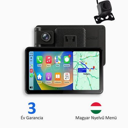 Univerzális Autós Multimédia Rendszer Apple CarPlay, Android Auto és Menetkamera Funkcióval (2026-ös Modell)