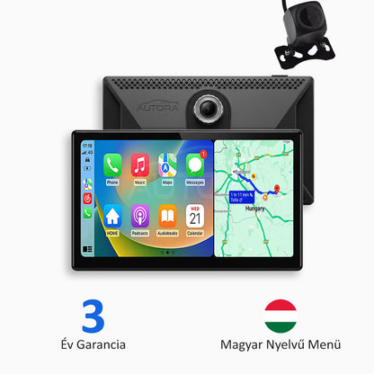 Univerzális Autós Multimédia Rendszer Apple CarPlay, Android Auto és Menetkamera Funkcióval (2026-ös Modell)